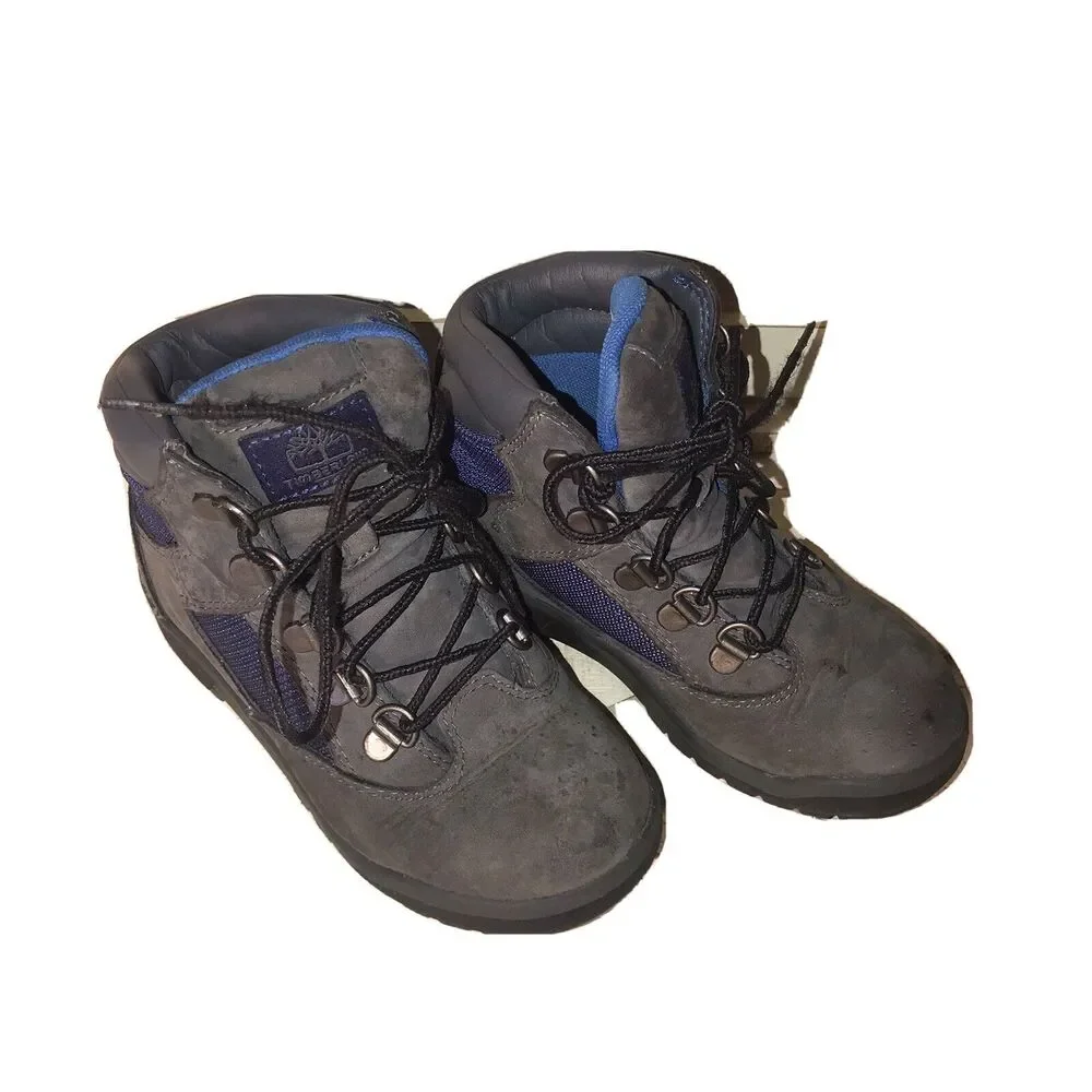 Timberland Field Boot Mid Little Kid / Toddler Shoes Grey-Black Size 11.5